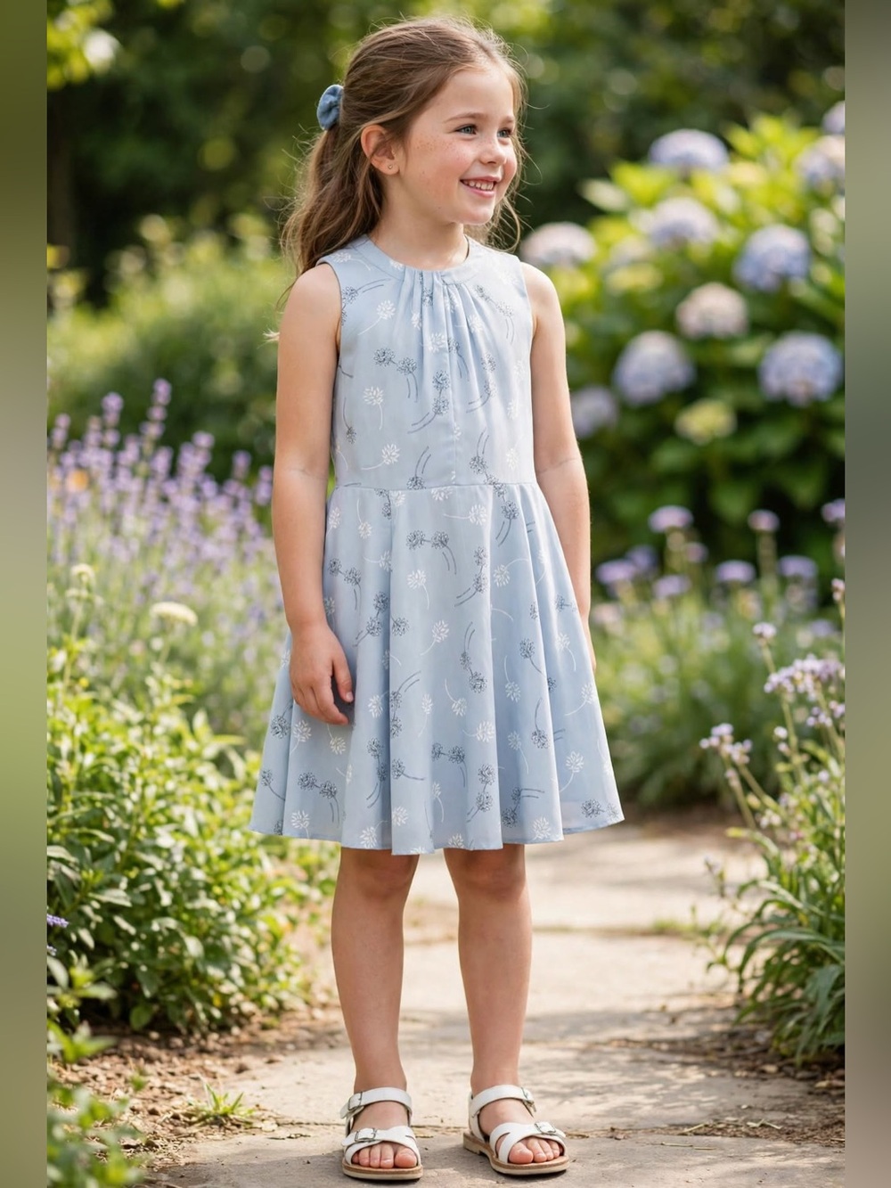 Banana Republic Pale Blue Floral Print Dress